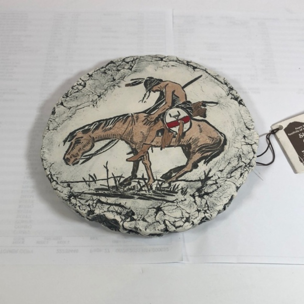 Mt. St. Helens Ash Clay Indian Horse Art Hanging